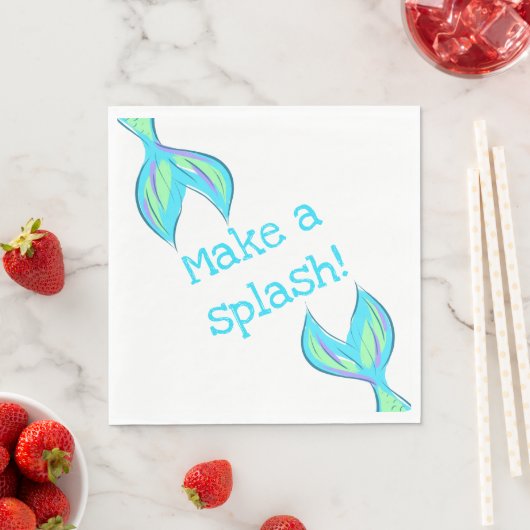 Serviette En Papier Faites un Splash ! Bleu ciel (En situation)