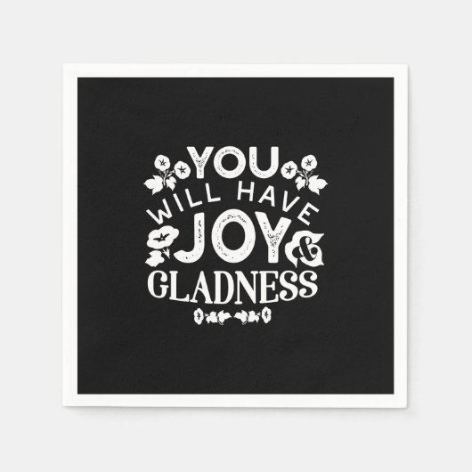 Serviette En Papier Faith and Happiness – Joy and Gladness Quotes (Devant)