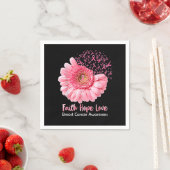 Serviette En Papier Faith Hope Loast Cancer Sensibilisation Flower Pin (En situation)