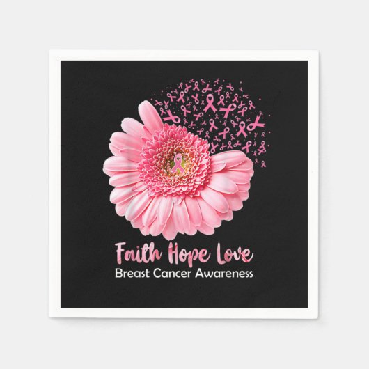 Serviette En Papier Faith Hope Loast Cancer Sensibilisation Flower Pin (Devant)