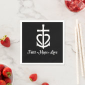 Serviette En Papier Faith Hope Love Cross Ancre Coeur Jésus (En situation)