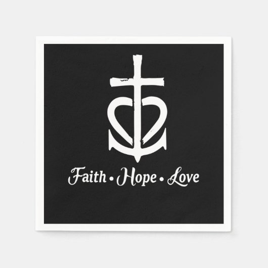 Serviette En Papier Faith Hope Love Cross Ancre Coeur Jésus (Devant)