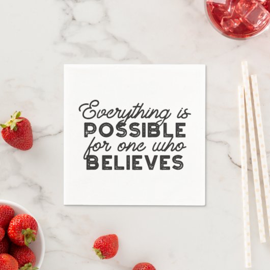 Serviette En Papier Faith Unbbound - Citations "Tout est possible" (En situation)