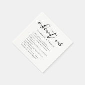 Serviette En Papier Faits À propos de nous Mariage de typographie tend (Coin)