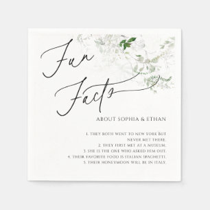 Serviette En Papier Faits amusants Calligraphie Mariage Vert