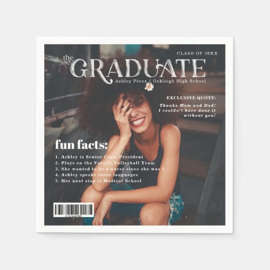 Serviette En Papier Faits amusants | Couverture du magazine Graduate P (Devant)