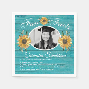 Serviette En Papier Faits amusants de fête de fin d'études Tournesol B