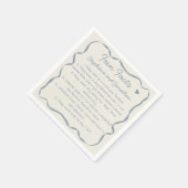 Serviette En Papier Faits amusants écrits à la main dans un bleu pouss (Coin)