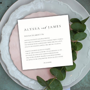 Serviette En Papier Faits amusants Élégant mariage noir et blanc