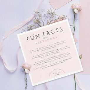 Serviette En Papier Faits amusants girly pastel rose chic moderne 