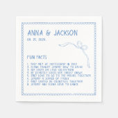 Serviette En Papier Faits amusants Main Illustré Mariage bleu serviett (Devant)