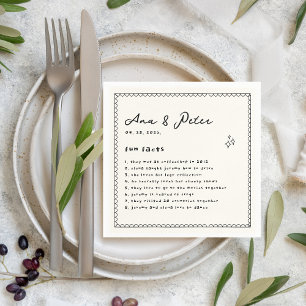 Serviette En Papier Faits amusants Main Illustré Mariage Party Napkins
