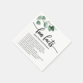 Serviette En Papier Faits amusants Mariage Élégant verdure (Coin)