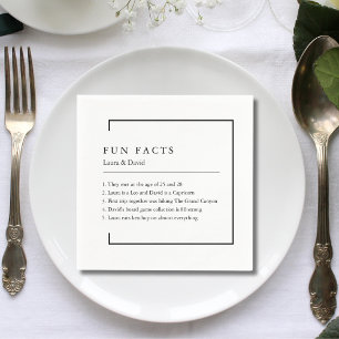 Serviette En Papier Faits amusants Mariage minimaliste chic moderne