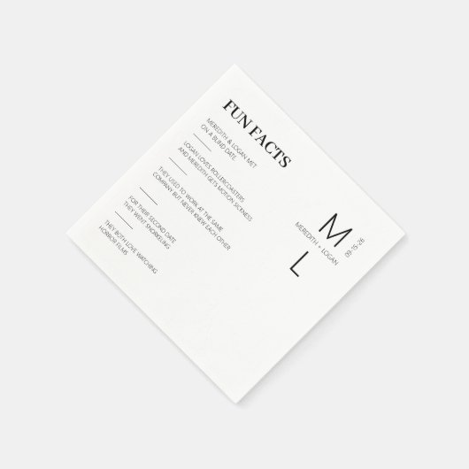 Serviette En Papier Faits amusants Mariage monogramme serviettes (Coin)
