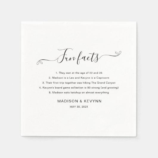 Serviette En Papier Faits amusants Mariage noir serviettes (Devant)
