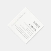 SERVIETTE EN PAPIER FAITS AMUSANTS MINIMAUX DE TYPOGRAPHIE NOIRE ET BL (Coin)