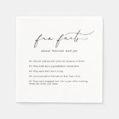 Serviette En Papier Faits amusants Moderne Élégant Mariage de calligra (Devant)