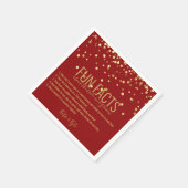 Serviette En Papier Faits amusants personnalisés confettis rouges or (Coin)