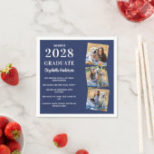 Serviette En Papier Faits amusants personnalisés Marine Blue Photo Gra (En situation)