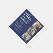 Serviette En Papier Faits amusants personnalisés Marine Blue Photo Gra (Coin)