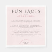 Serviette En Papier Faits amusants rose pastel girly de style moderne (Devant)