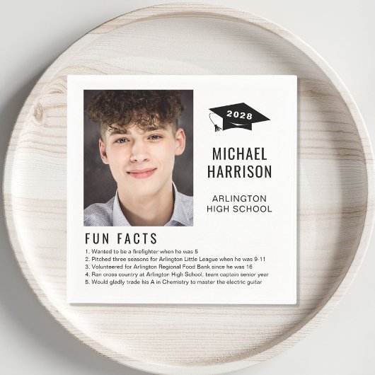 Serviette En Papier Faits amusants simples Peignoirs de graduation pho