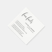 Serviette En Papier Faits amusants sur les mariages en noir et blanc a (Coin)