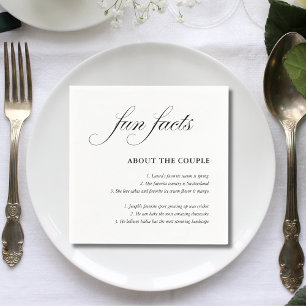 Serviette En Papier Faits amusants sur les mariages en noir et blanc a