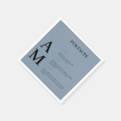 Serviette En Papier Faits amusants Typographie audacieuse Dusty Blue M (Coin)