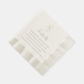 Serviette En Papier Faits amusants Vert Floral Monogramme Mariage (Coin)