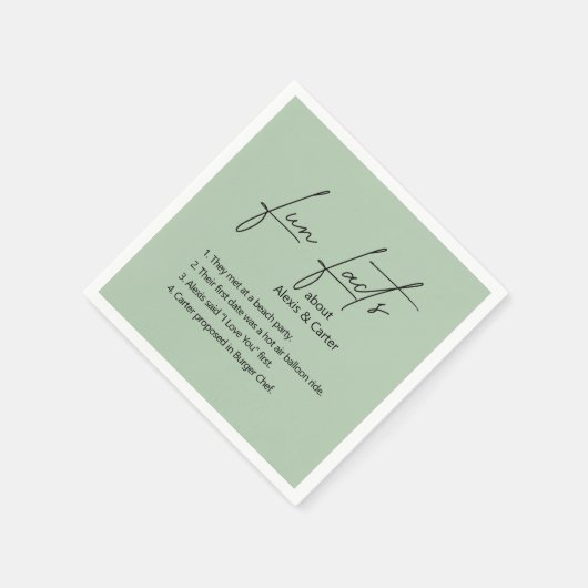 Serviette En Papier Faits mariages Fun Sur Sage Green (Coin)