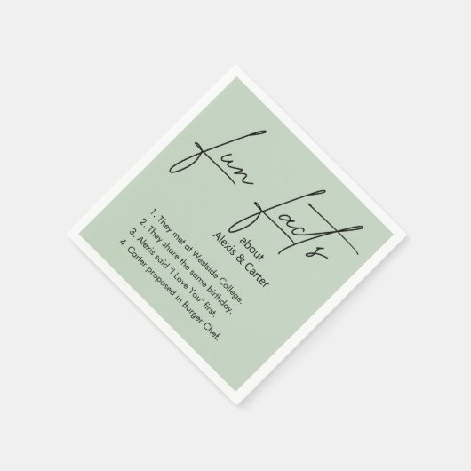 Serviette En Papier Faits mariages Fun Sur Sage Green (Coin)