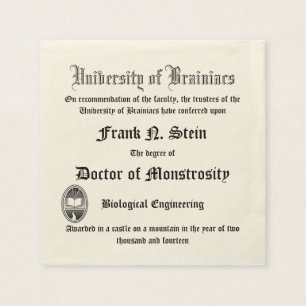Serviette En Papier Fake Frankenstein Diplomate serviette