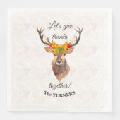 Serviette En Papier Fall Deer Remercions ensemble Thanksgiving (Devant)