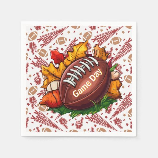 Serviette En Papier Fall Football Season Paper  (Devant)