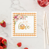Serviette En Papier Fall in Love Napkin - Orange En vichy (En situation)