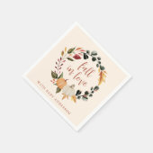 Serviette En Papier Fall in Love Pumpkin Wreath Baby Shower (Coin)