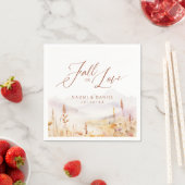 Serviette En Papier Fall In Love Wildflower Mountain Rustic Wedding (En situation)