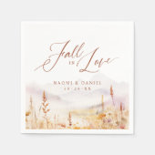 Serviette En Papier Fall In Love Wildflower Mountain Rustic Wedding (Devant)