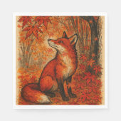 Serviette En Papier Fall Lovers Fox Forest Leaves Trees (Devant)