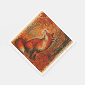 Serviette En Papier Fall Lovers Fox Forest Leaves Trees             (Coin)