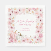Serviette En Papier Fall Pink Pumpkin Girl Baby Shower (Devant)