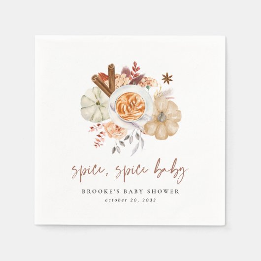 Serviette En Papier Fall Pumpkin Spice Baby Shower (Devant)