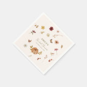 Serviette En Papier Fall Pumpkin Wildflower Bridal Shower (Coin)