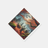 Serviette En Papier Fall Whimsigoth Misty Moonlight Cemetery Découpage (Coin)