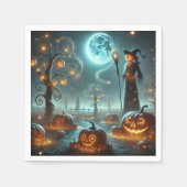 Serviette En Papier Fall Whimsigoth Moonlight Pumpkin Patch Découpage (Devant)