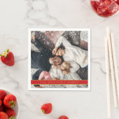 Serviette En Papier Falling Snowflakes Nom photo personnalisé (En situation)