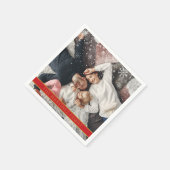 Serviette En Papier Falling Snowflakes Nom photo personnalisé (Coin)