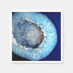 Serviette En Papier Falln Geode en cristal bleu